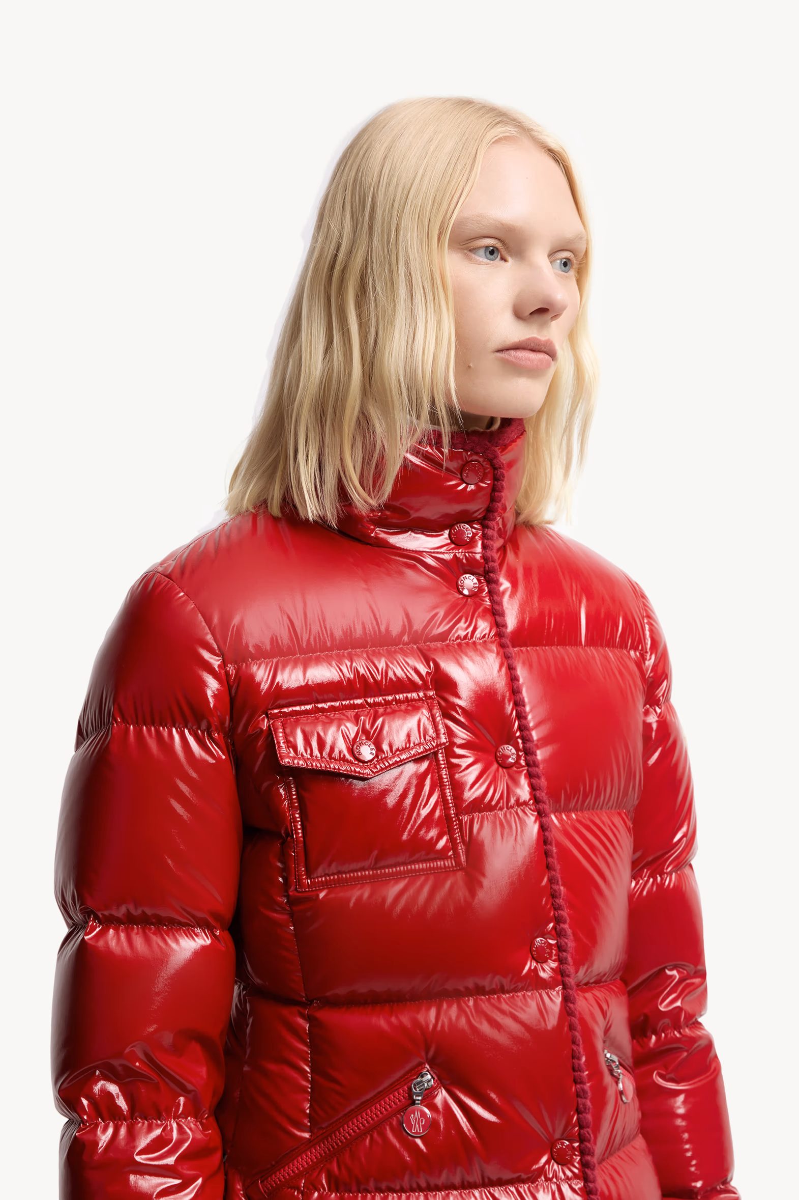 Doudoune courte à capuche et bordure tressée Glareins Femmes Rouge Moncler 6